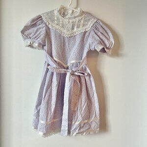 Gunne Sax by Jessica McClintock Little Girls Lavender Floral Lace Dress Size 5